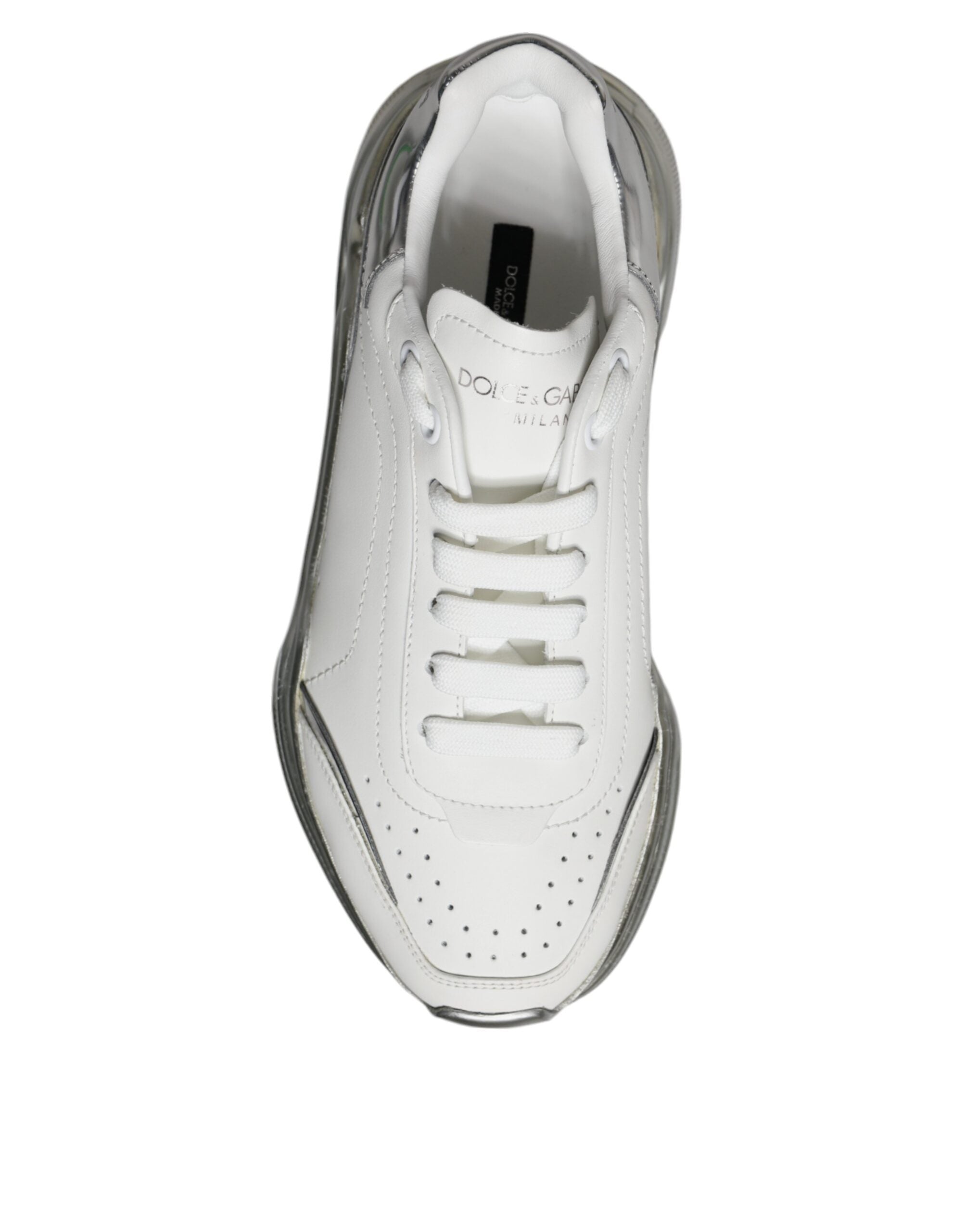 Dolce & Gabbana Silver White Daymaster Low Top Sneakers Women's Shoes (Pre-Owned)
