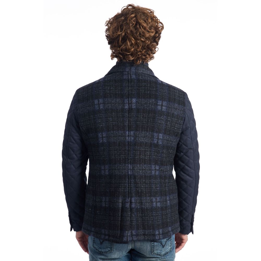 Roberto Pepe Luxury Blue Wool Men Men's Jacket