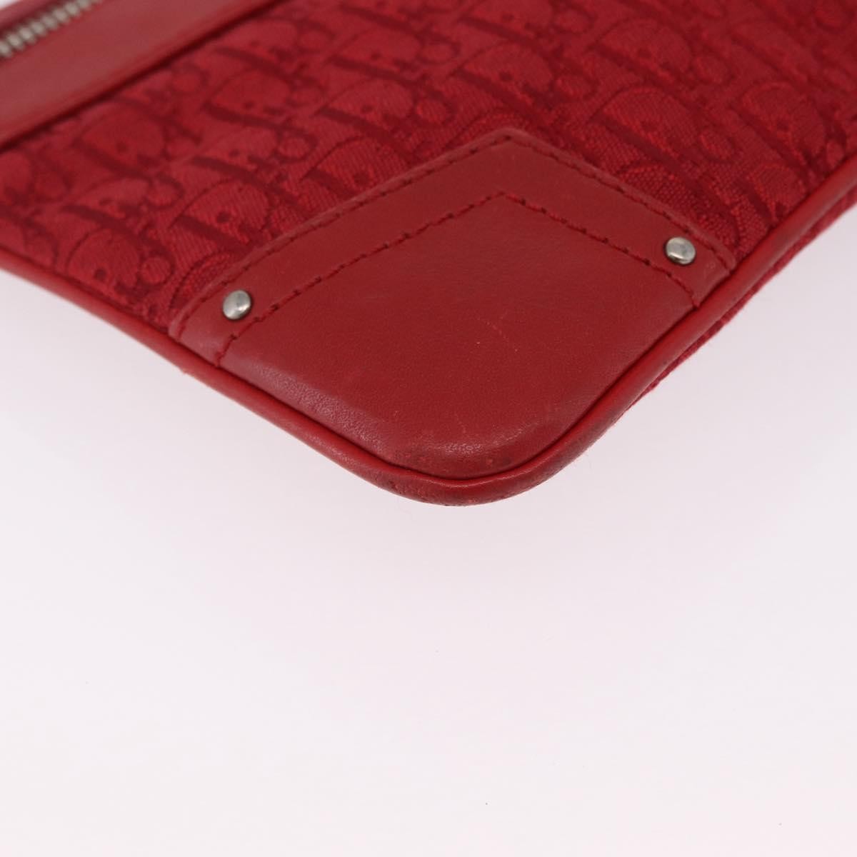Christian Dior Vintage Street Chic Diorissimo Canvas With Leather Red Canvas Shoulder Bag Bag (Pre-Owned)