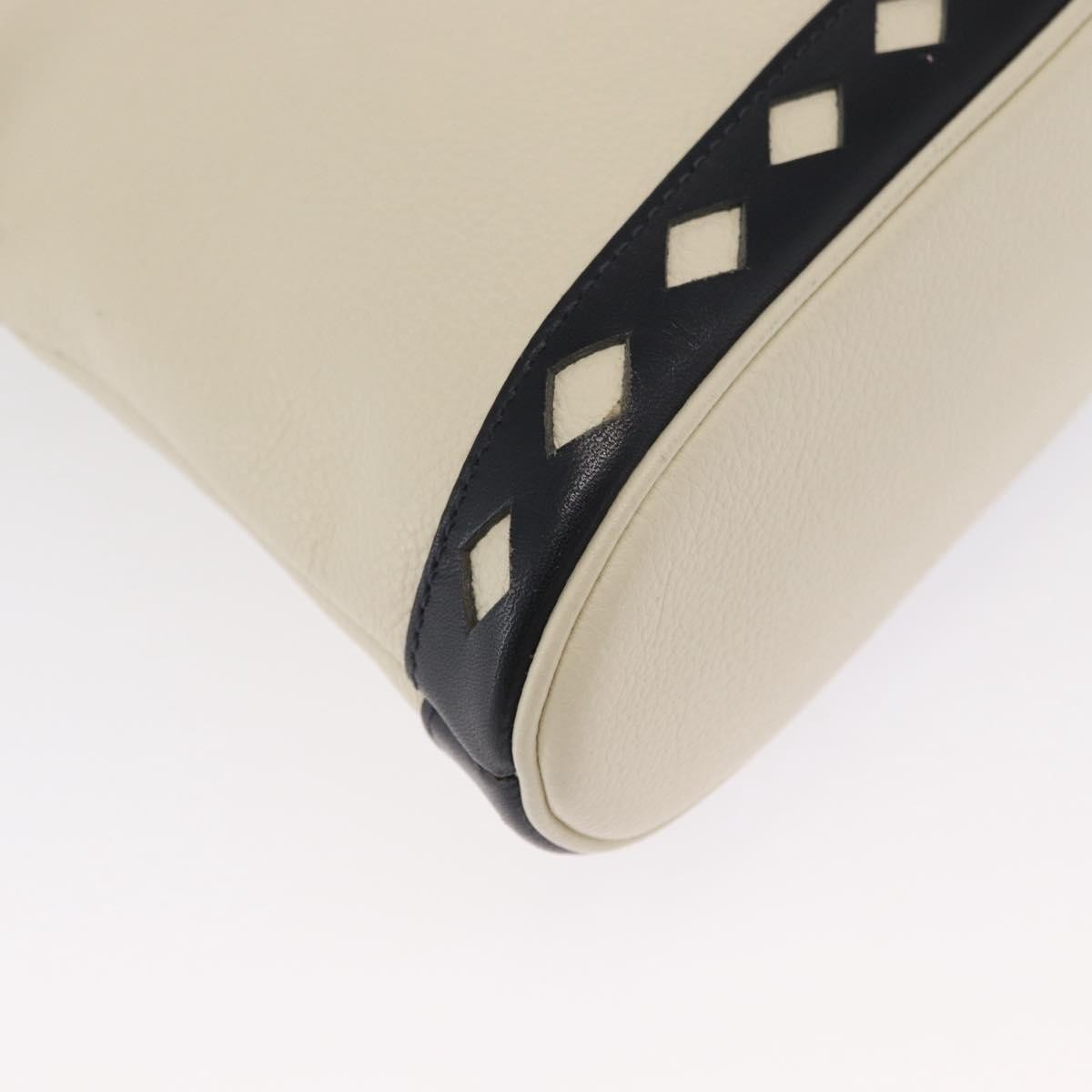 Saint Laurent Vintage Handbag Leather White Leather Handbag (Pre-Owned)