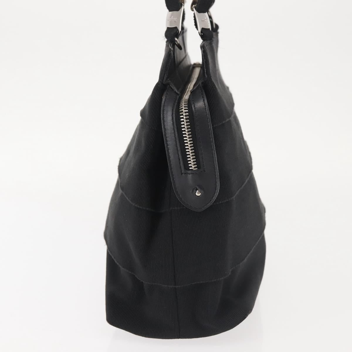 Salvatore Ferragamo Vala Canvas Black Canvas Handbag (Pre-Owned)