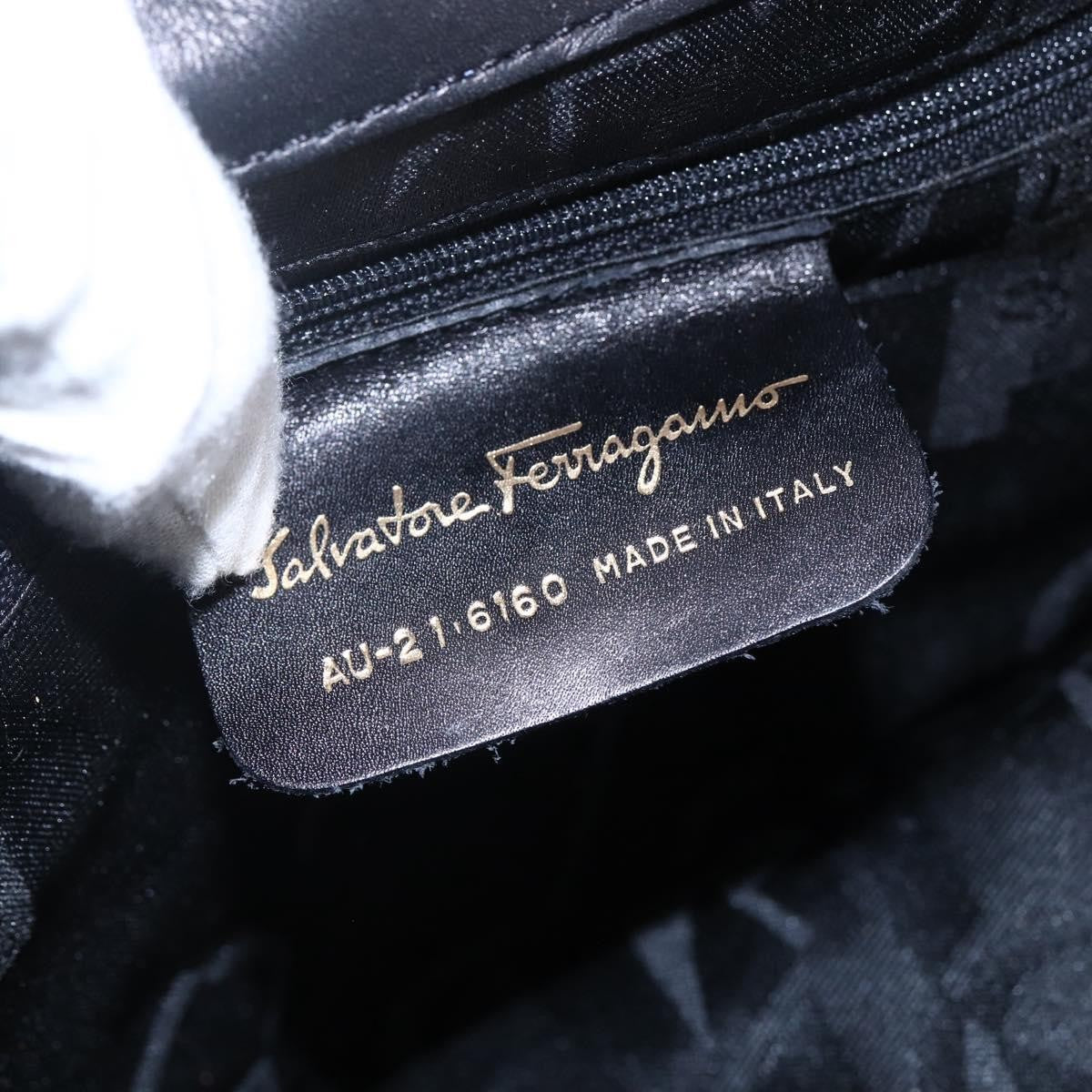Salvatore Ferragamo Vala Tote Canvas Black Canvas Tote Bag Bag (Pre-Owned)