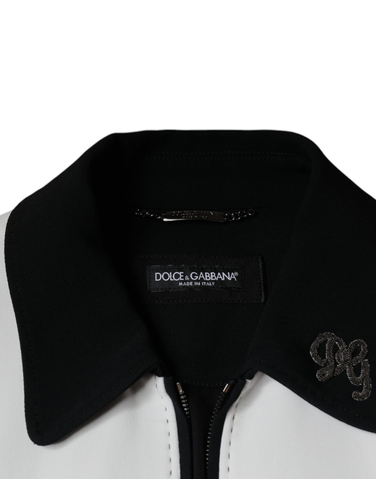 Dolce & Gabbana Black White DG Crown Full Zip Blouson Men's Jacket (Pre-Owned)