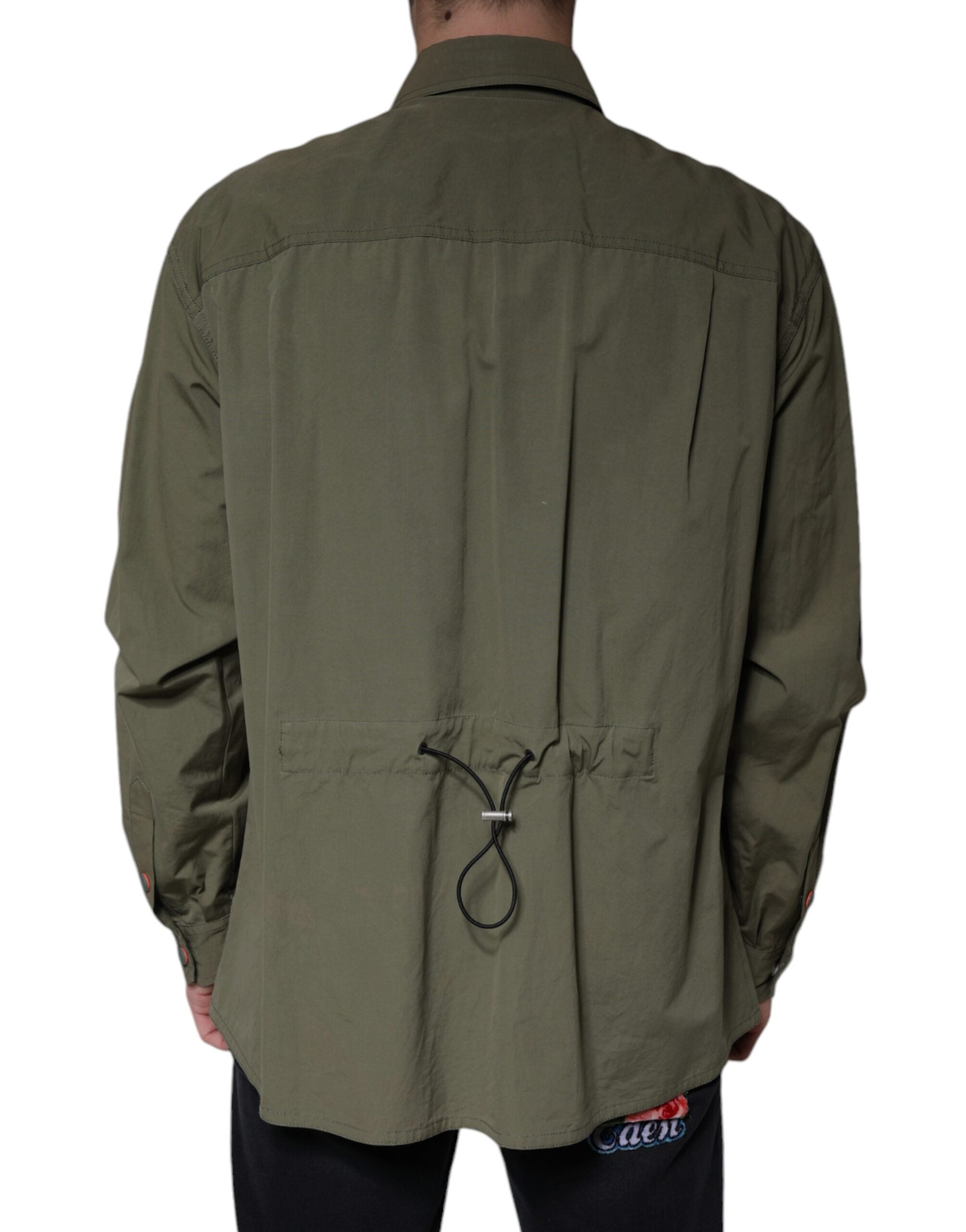 Dolce & Gabbana Military Green Cotton Bend Collared Coat Men's Jacket (Pre-Owned)