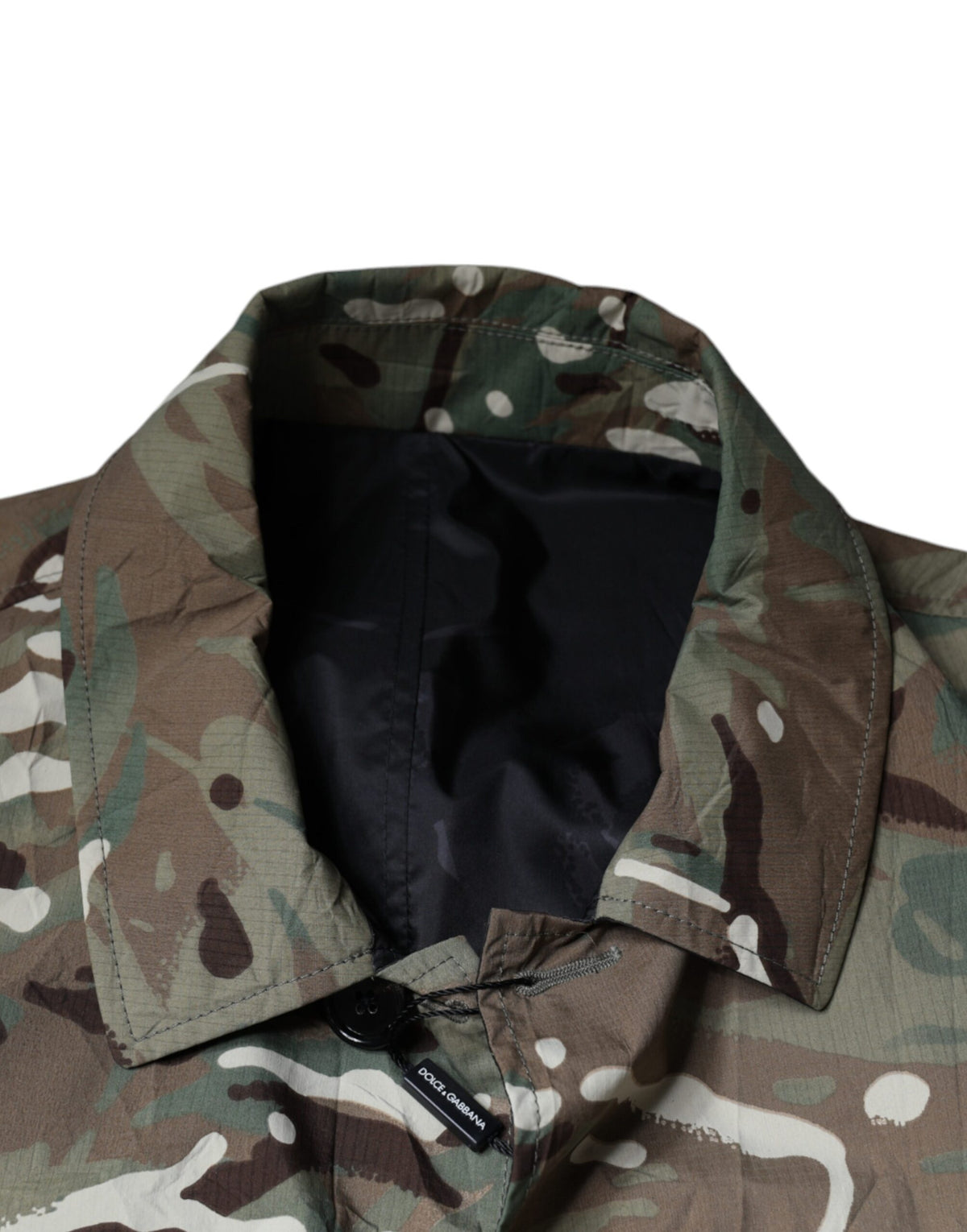 Dolce & Gabbana Multicolor Camouflage Collared Coat Men's Jacket (Pre-Owned)