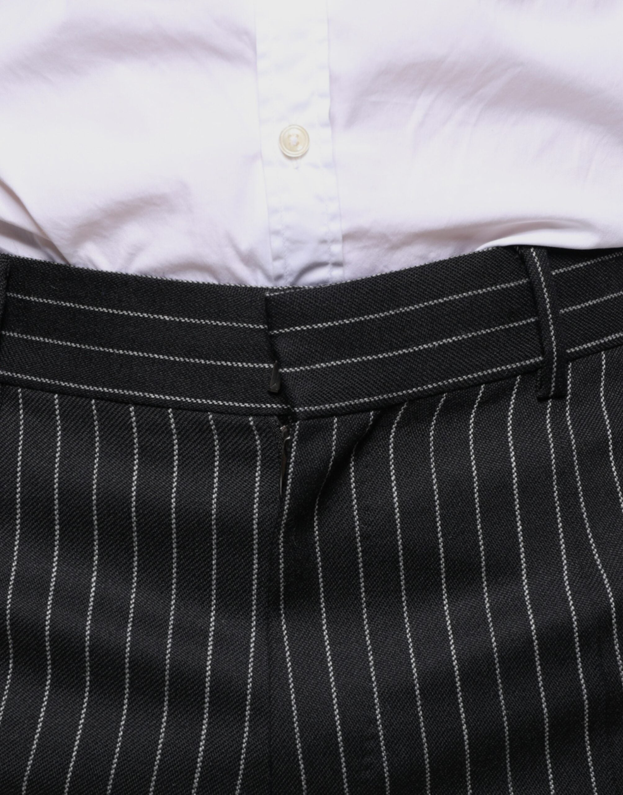 Dolce & Gabbana Black Stripes Skinny Men Dress Men's Pants