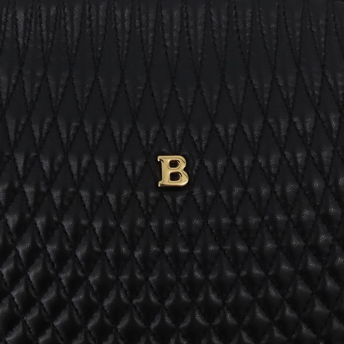 Bally Vintage Chain Quilted Leather Black Leather Shoulder Bag Bag (Pre-Owned)