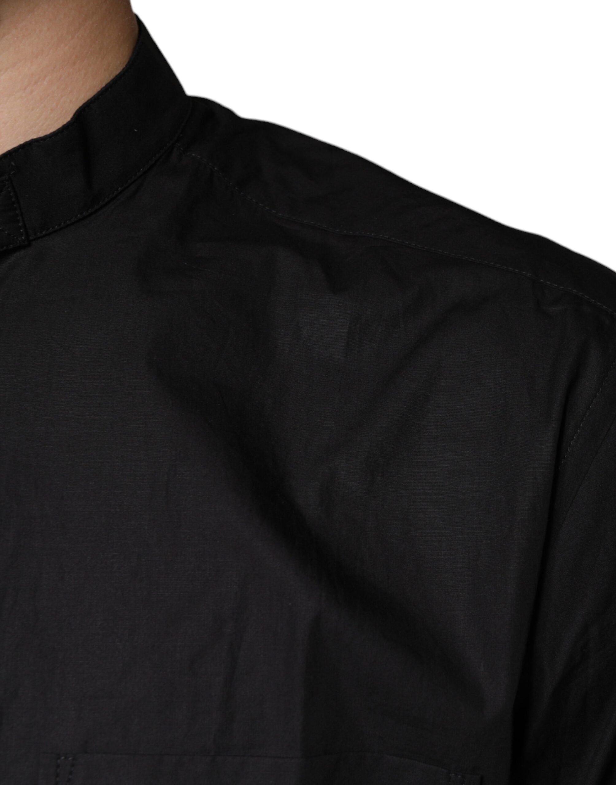 Dolce & Gabbana Black Cotton Button Down Men Casual Men's Shirt