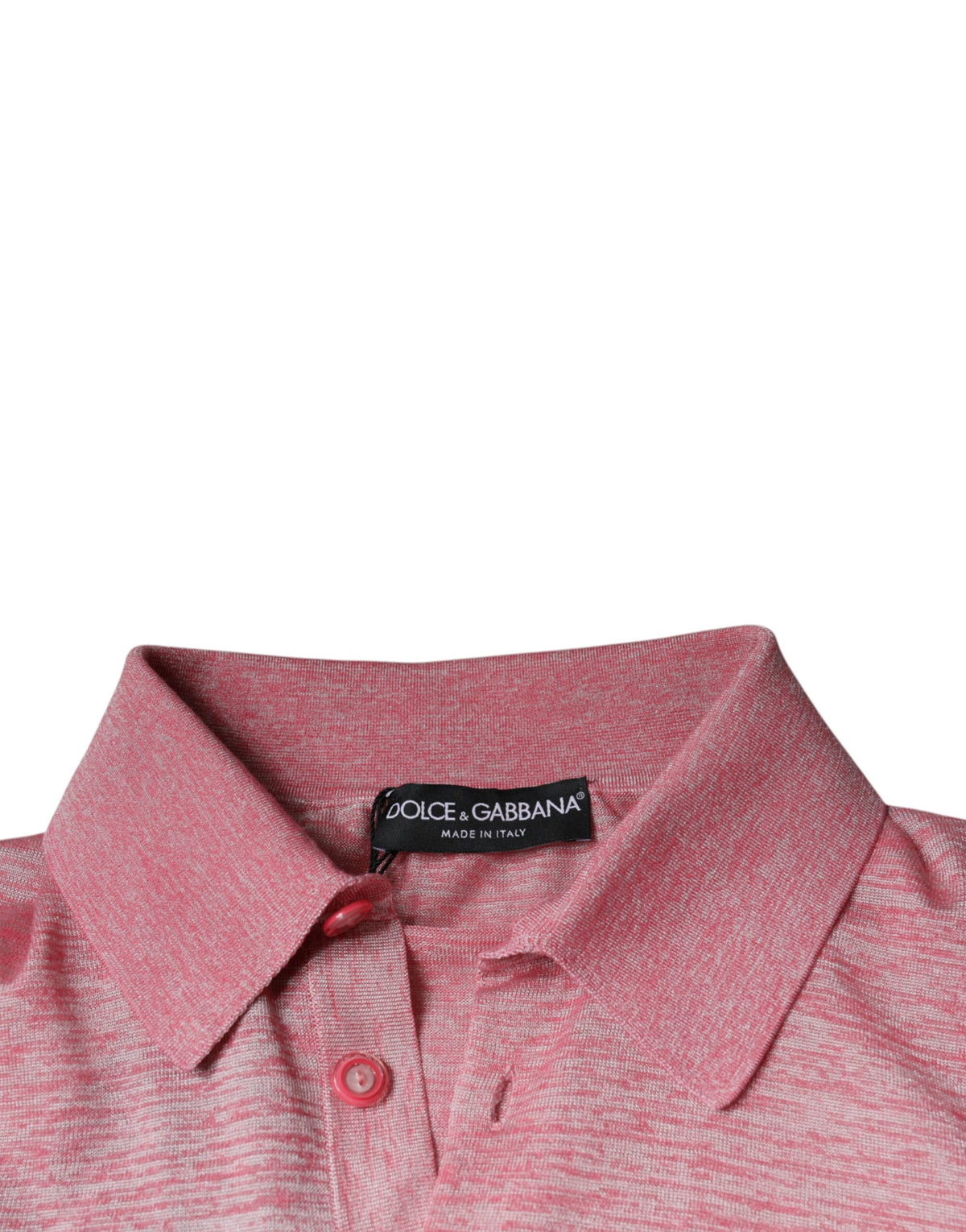Dolce & Gabbana Pink Polyester Long Sleeve Men Polo Men's T-shirt