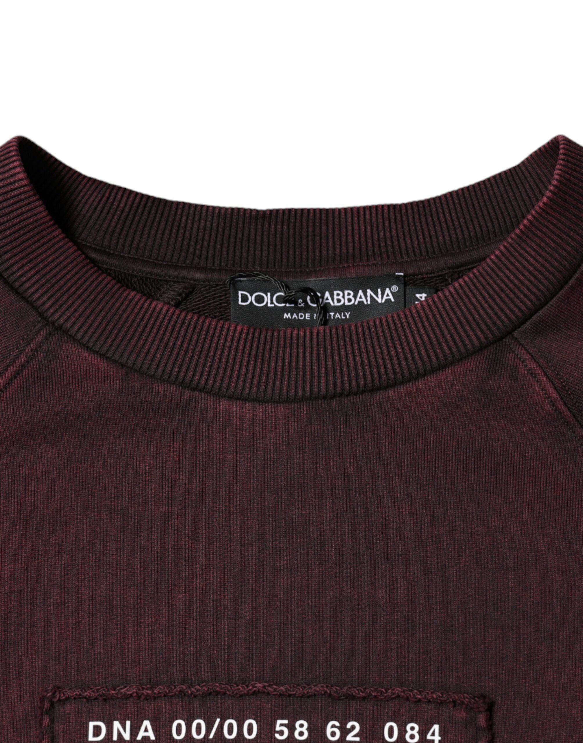 Dolce & Gabbana Maroon Logo Crew Neck Men Sweatshirt Men's Sweater (Pre-Owned)