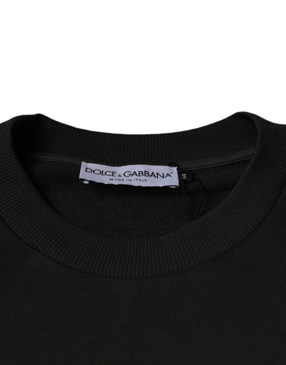 Dolce & Gabbana Army Green DG Crown Crew Neck Pullover Men's Sweater