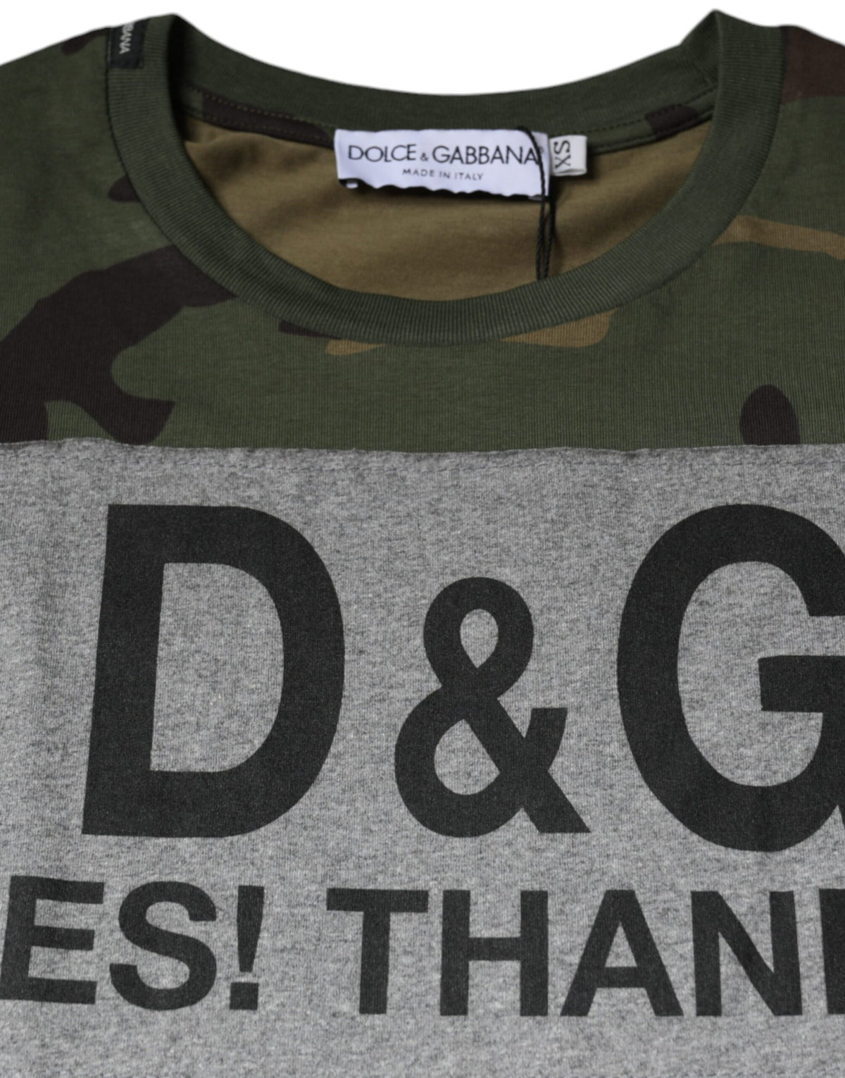 Dolce & Gabbana Multicolor Camouflage Cotton Crew Neck Men's T-shirt