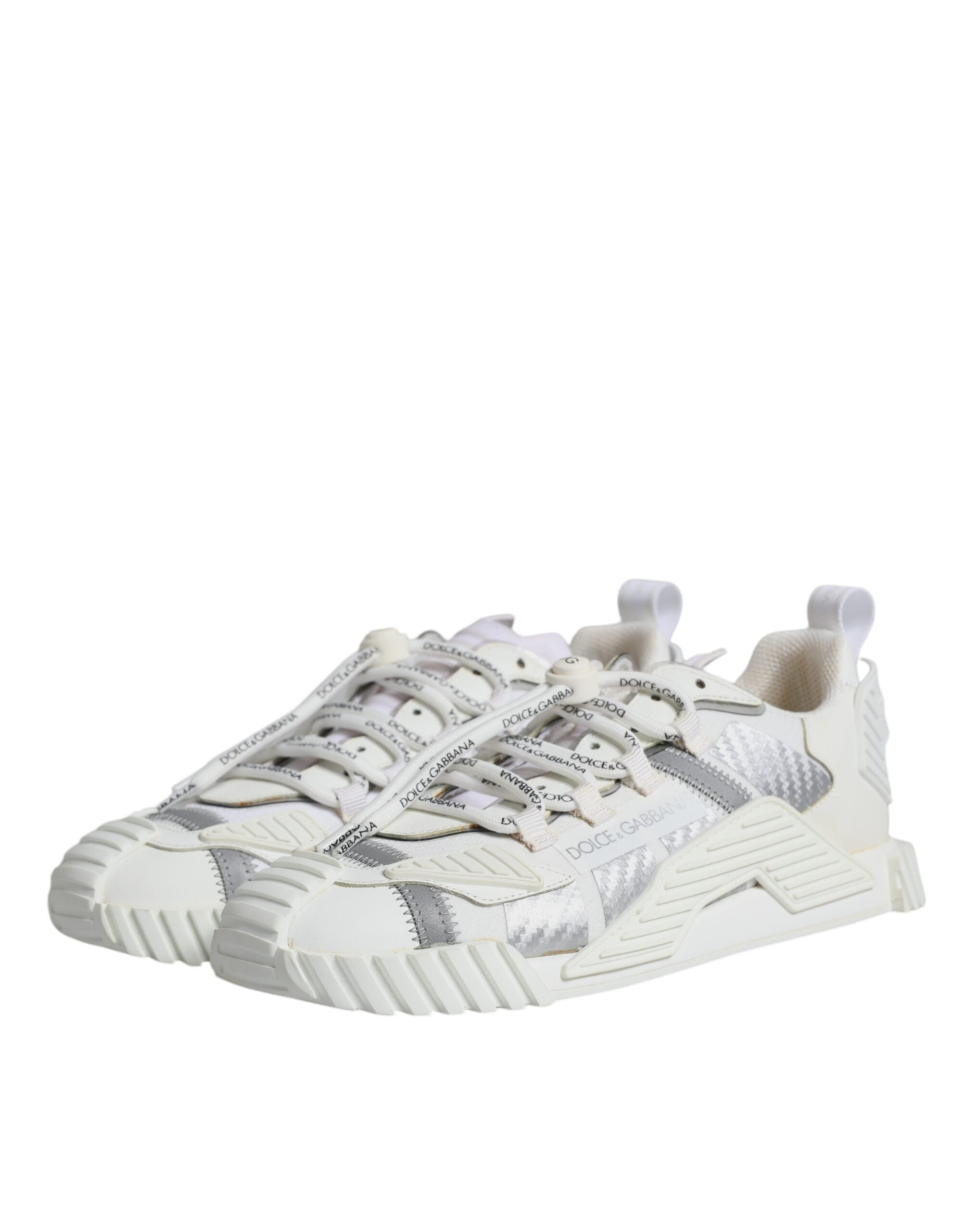 Dolce & Gabbana White Lace Up Low Top NS1 Sneakers Men's Shoes