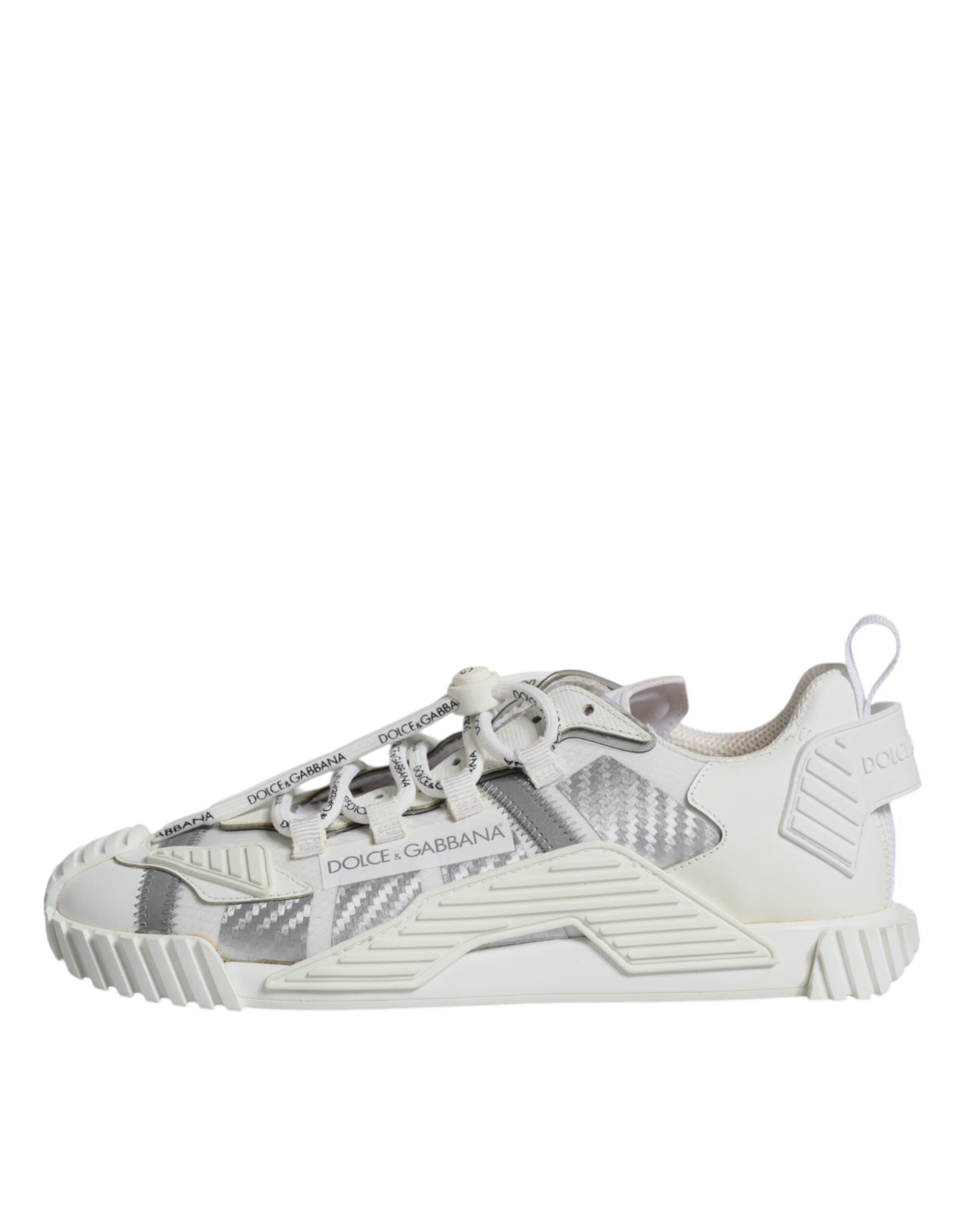 Dolce & Gabbana White Lace Up Low Top NS1 Sneakers Men's Shoes