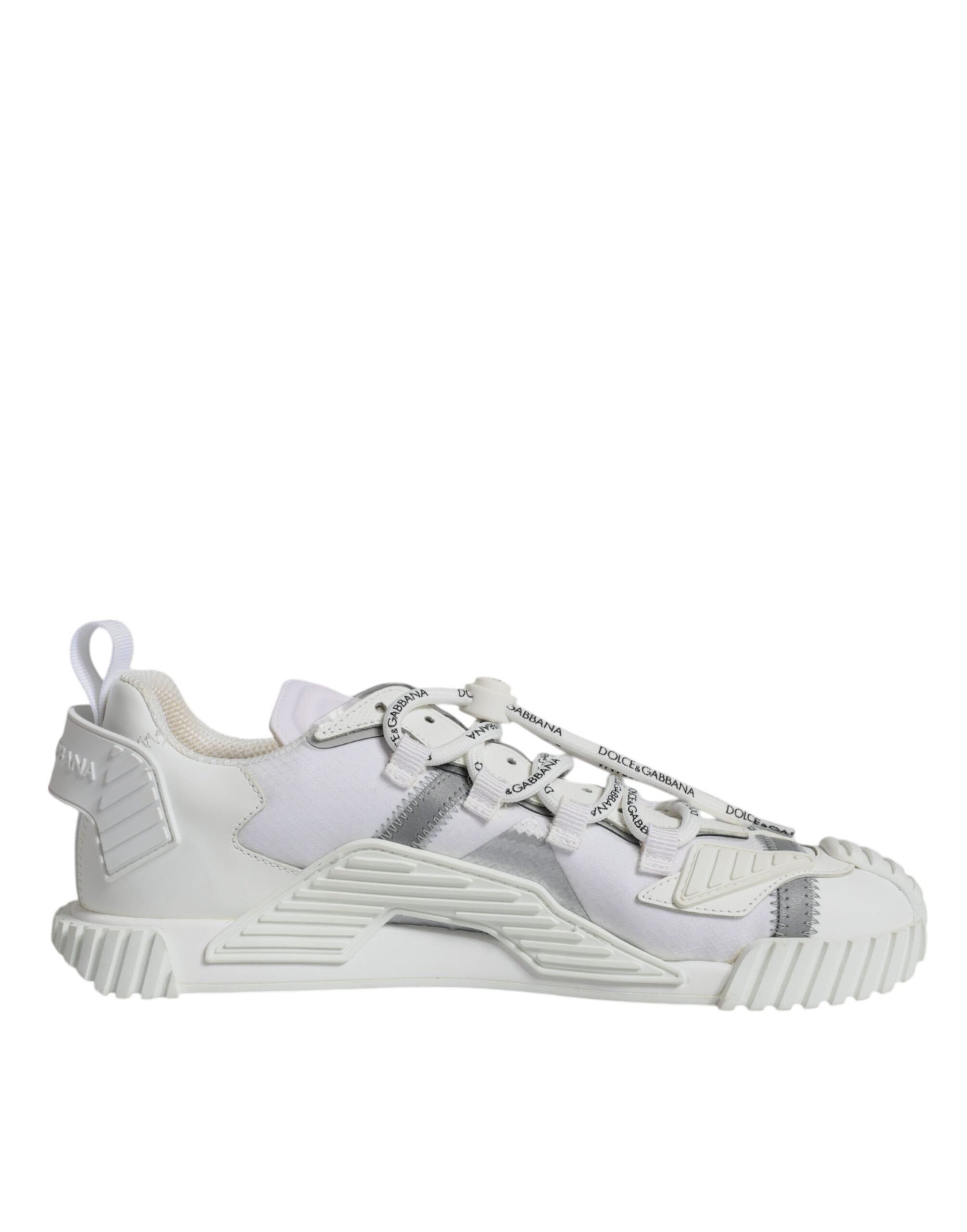 Dolce & Gabbana White Lace Up Low Top NS1 Sneakers Men's Shoes