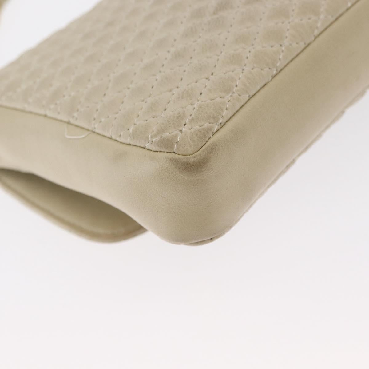 Bally Vintage Chain Quilted Leather Beige Leather Shoulder Bag Bag (Pre-Owned)