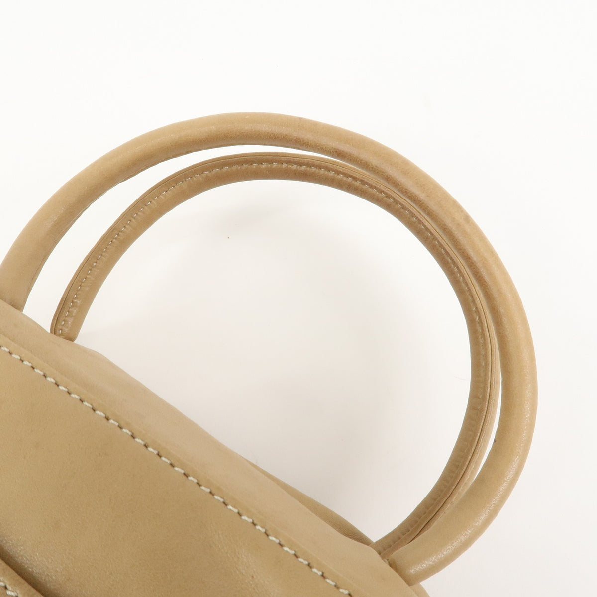 Loewe Vintage Anagram Leather Beige Leather Handbag (Pre-Owned)