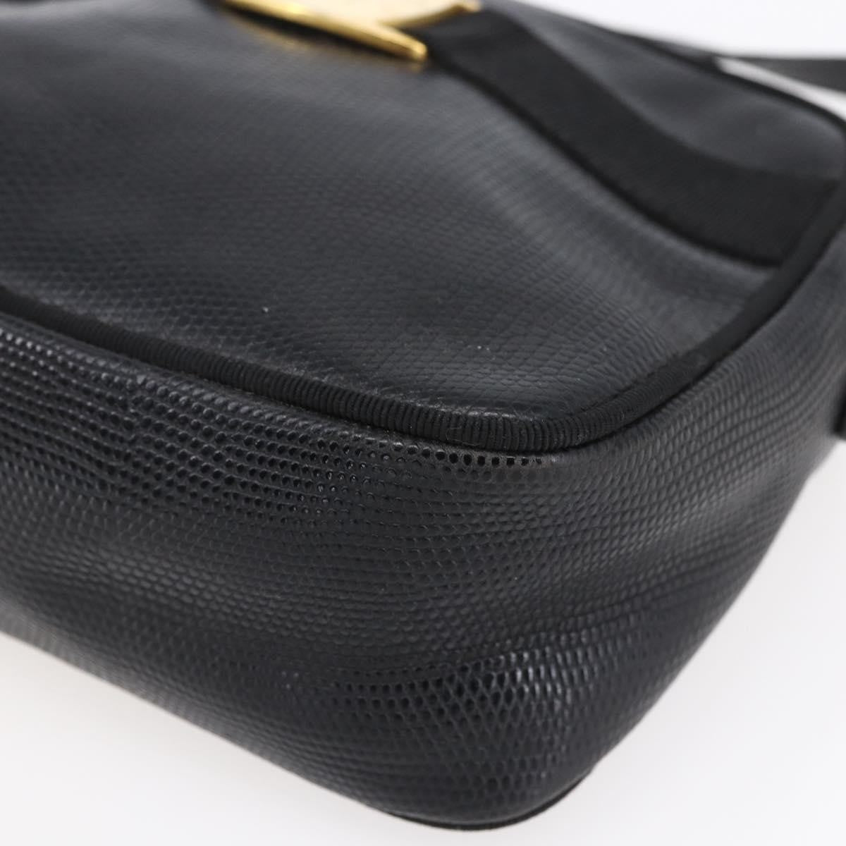 Salvatore Ferragamo Vara Bow Camera Leather Black Leather Shoulder Bag Bag (Pre-Owned)
