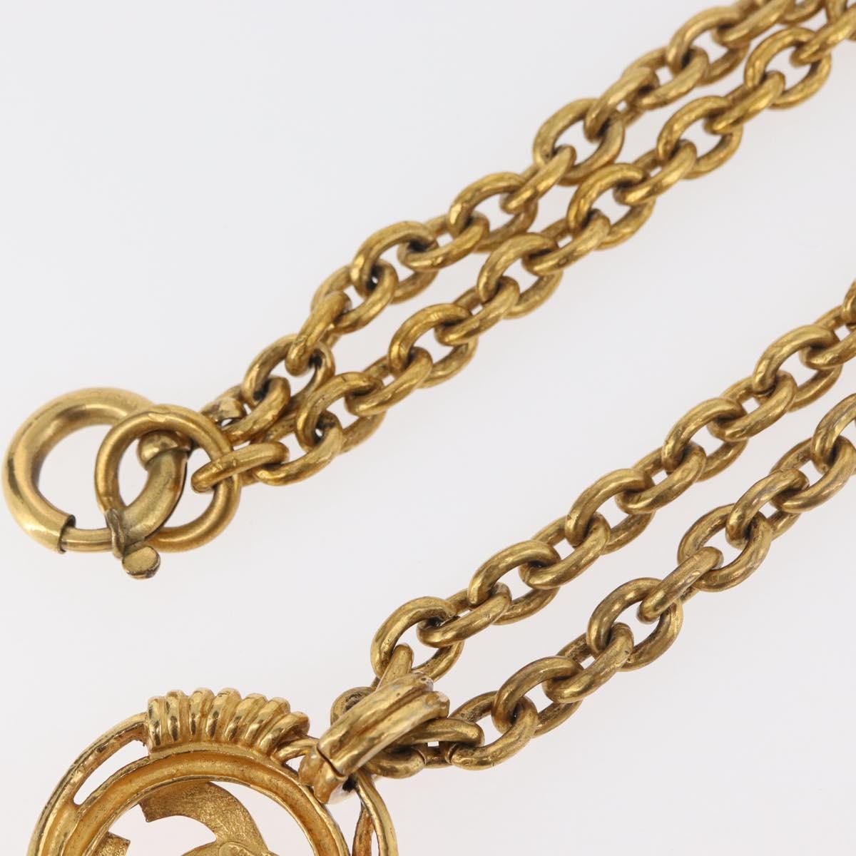 Chanel Cc Pendant Metal Gold Metal Necklace Jewelry (Pre-Owned)