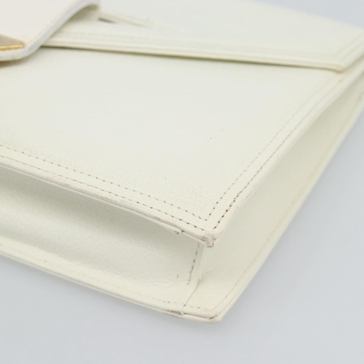 Saint Laurent Vintage Leather White Leather Clutche & Pouche Bag (Pre-Owned)