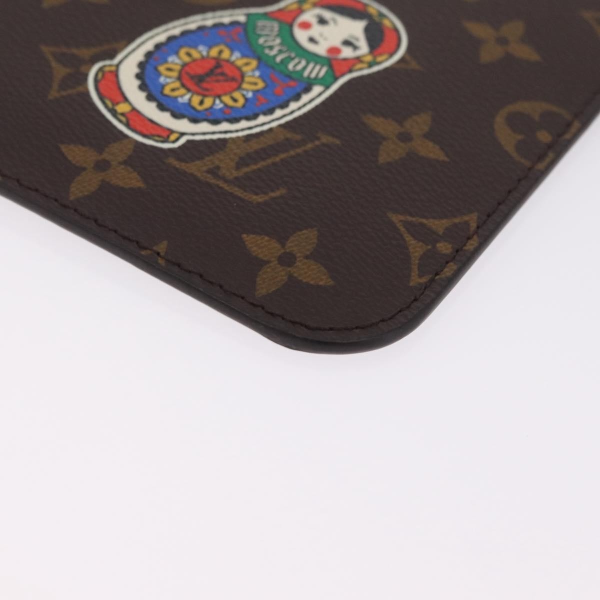 Louis Vuitton Neverfull Pochette Limited Edition World Tour Monogram Canvas Brown Canvas Clutche & Pouche Bag (Pre-Owned)
