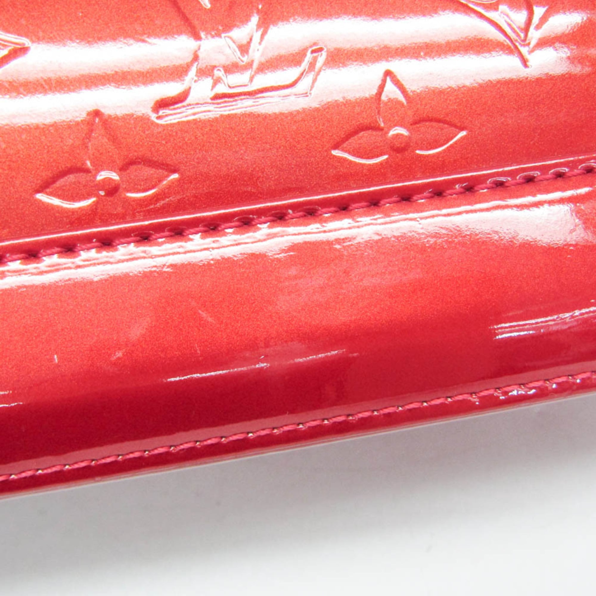 Louis Vuitton Alma Monogram Vernis Red Patent_Leather Handbag (Pre-Owned)