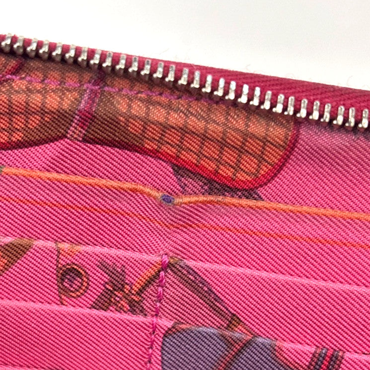 Hermes Azap Zip Around Epsom Red Leather Wallets Accessory (Pre-Owned)