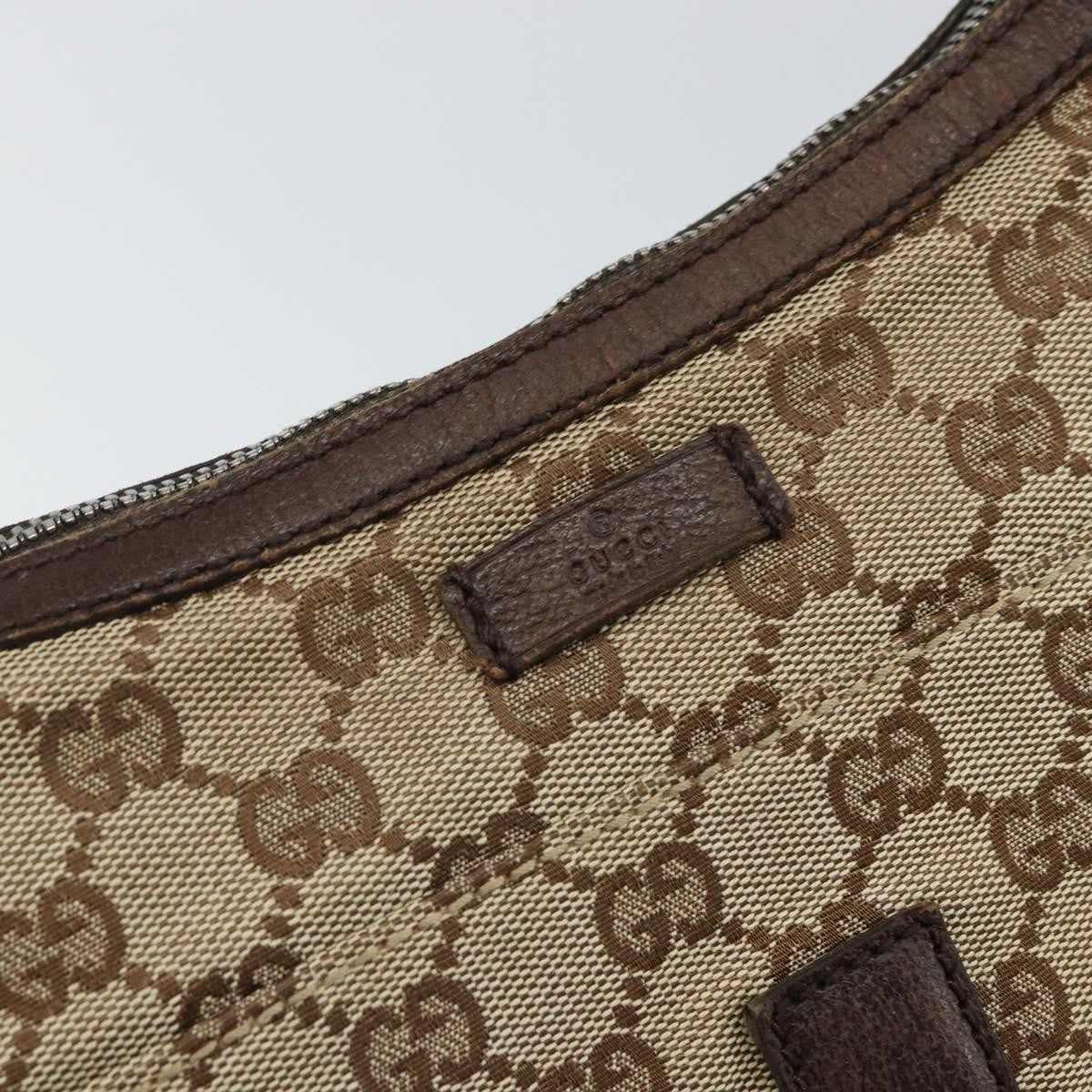 Gucci Vintage Gg Canvas And Leather Beige Canvas Shoulder Bag Bag (Pre-Owned)