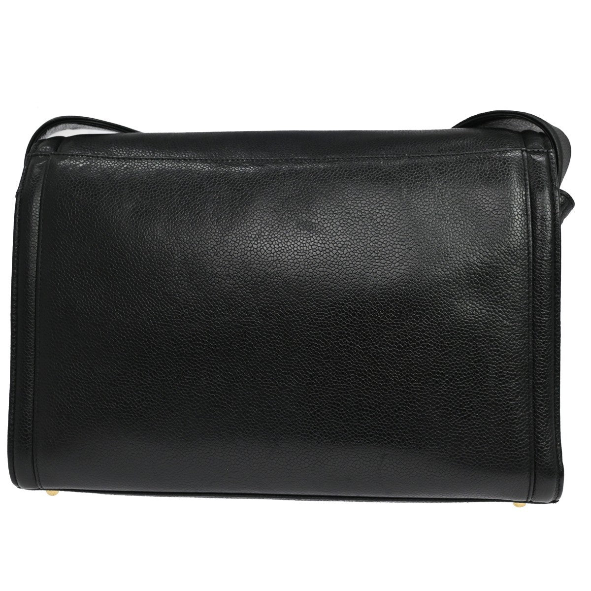 Chanel Vintage Timeless Cc Messenger Caviar Black Leather Shoulder Bag Bag (Pre-Owned)
