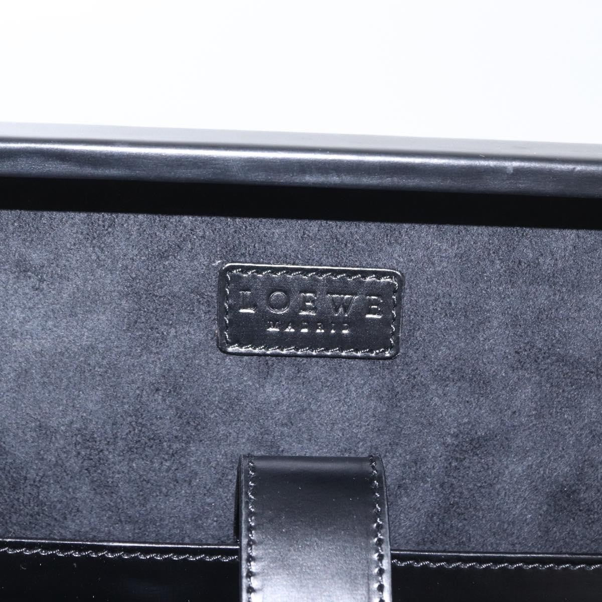 Loewe Anagram Business Leather Black Leather Briefcase Bag (Pre-Owned)