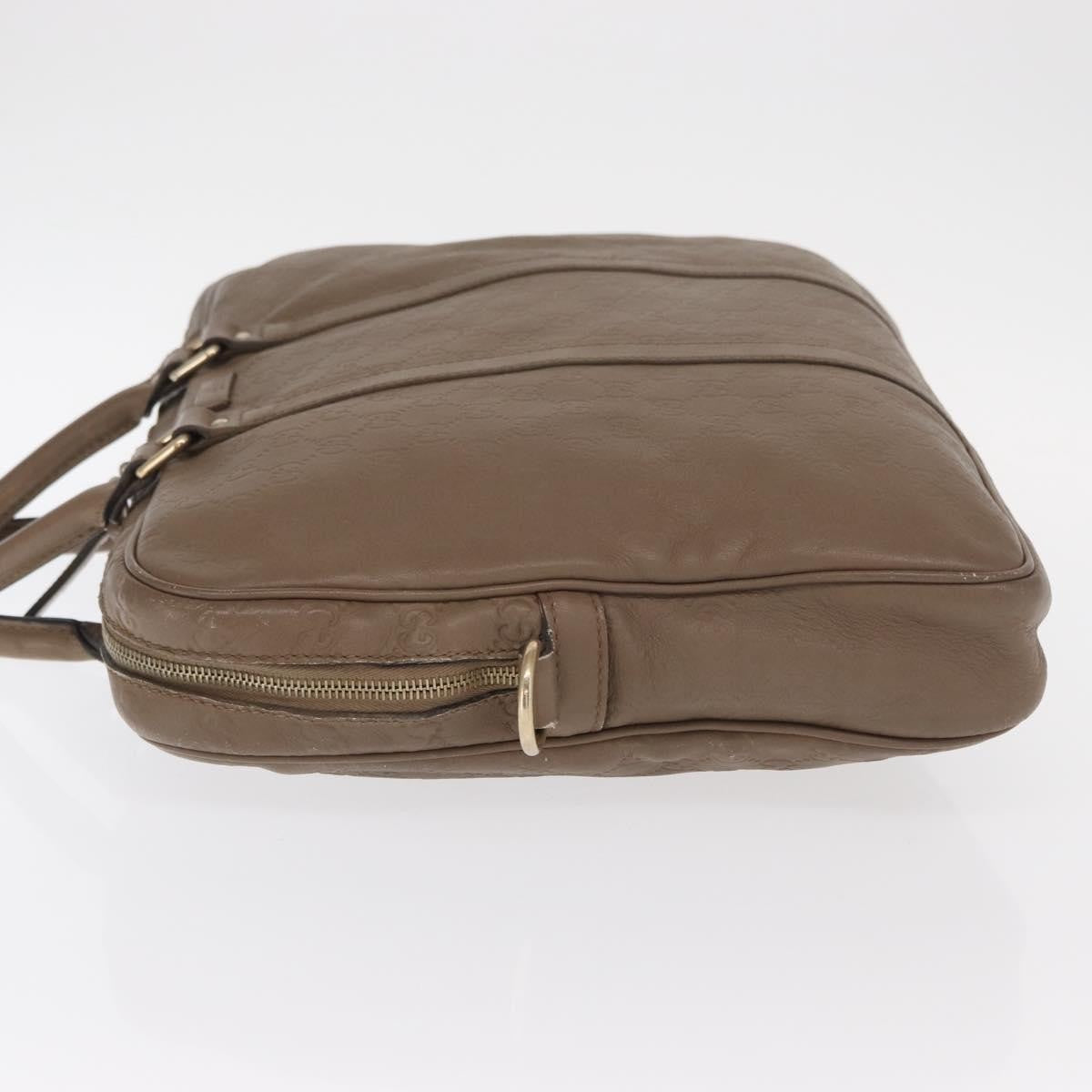 Gucci Convertible Briefcase Leather Brown Leather Briefcase Bag (Pre-Owned)