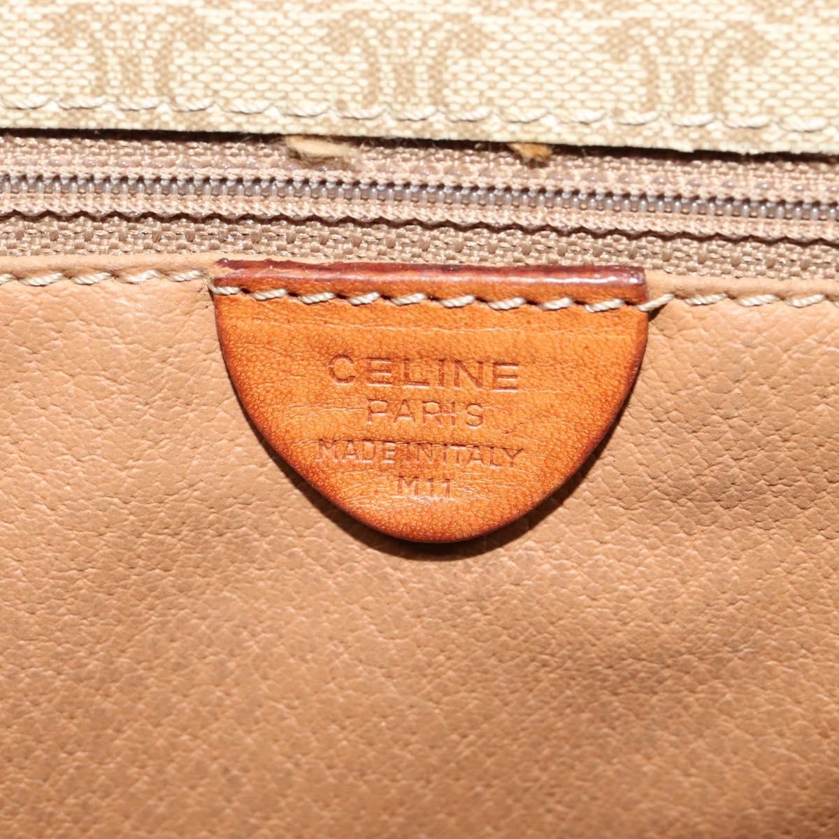 Celine Vintage Macadam Canvas And Leather Beige Canvas Shoulder Bag Bag (Pre-Owned)