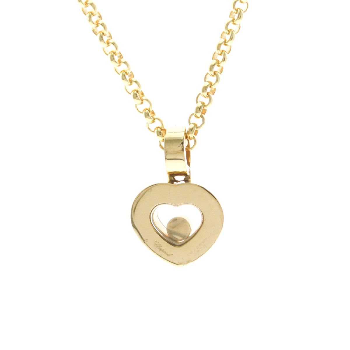 Chopard Happy Diamonds Heart Pendant 18K Yellow Gold With 1 Floating Diamond Gold Yellow_Gold Necklace Jewelry (Pre-Owned)