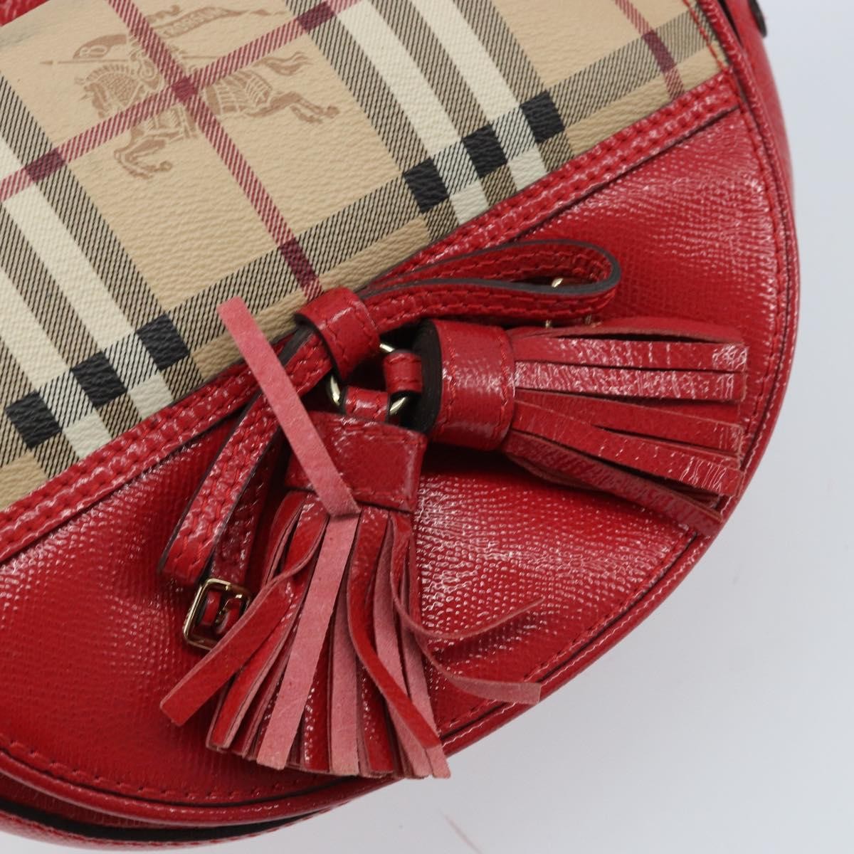 Burberry Maydown Haymarket Coated Canvas And Leather Beige Canvas Shoulder Bag Bag (Pre-Owned)