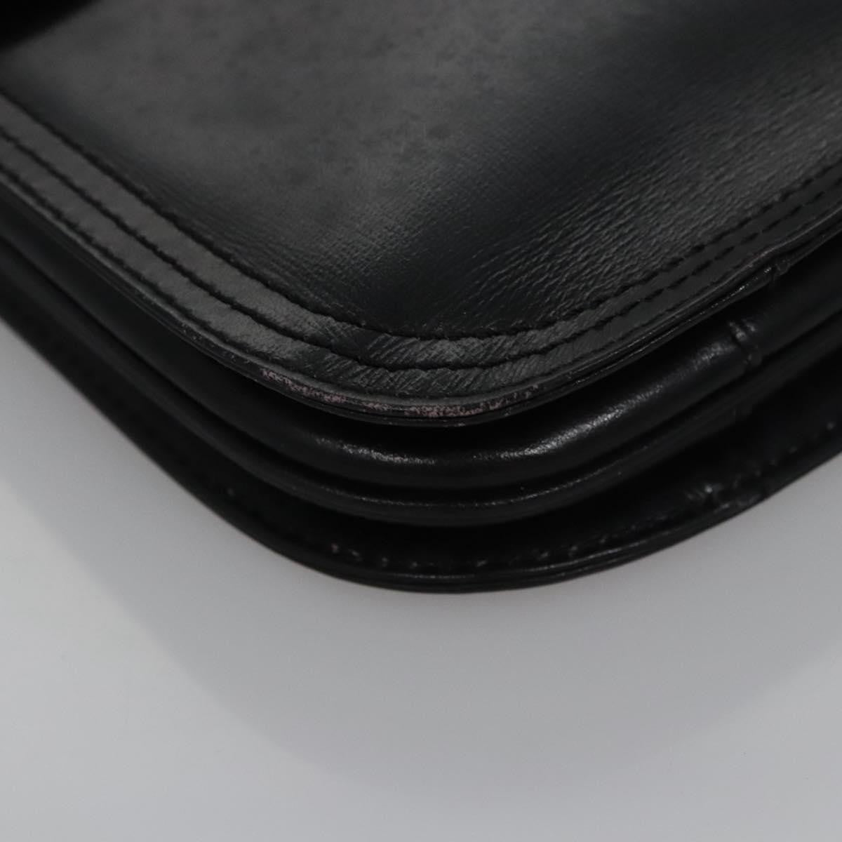Saint Laurent Vintage Leather Black Leather Handbag (Pre-Owned)
