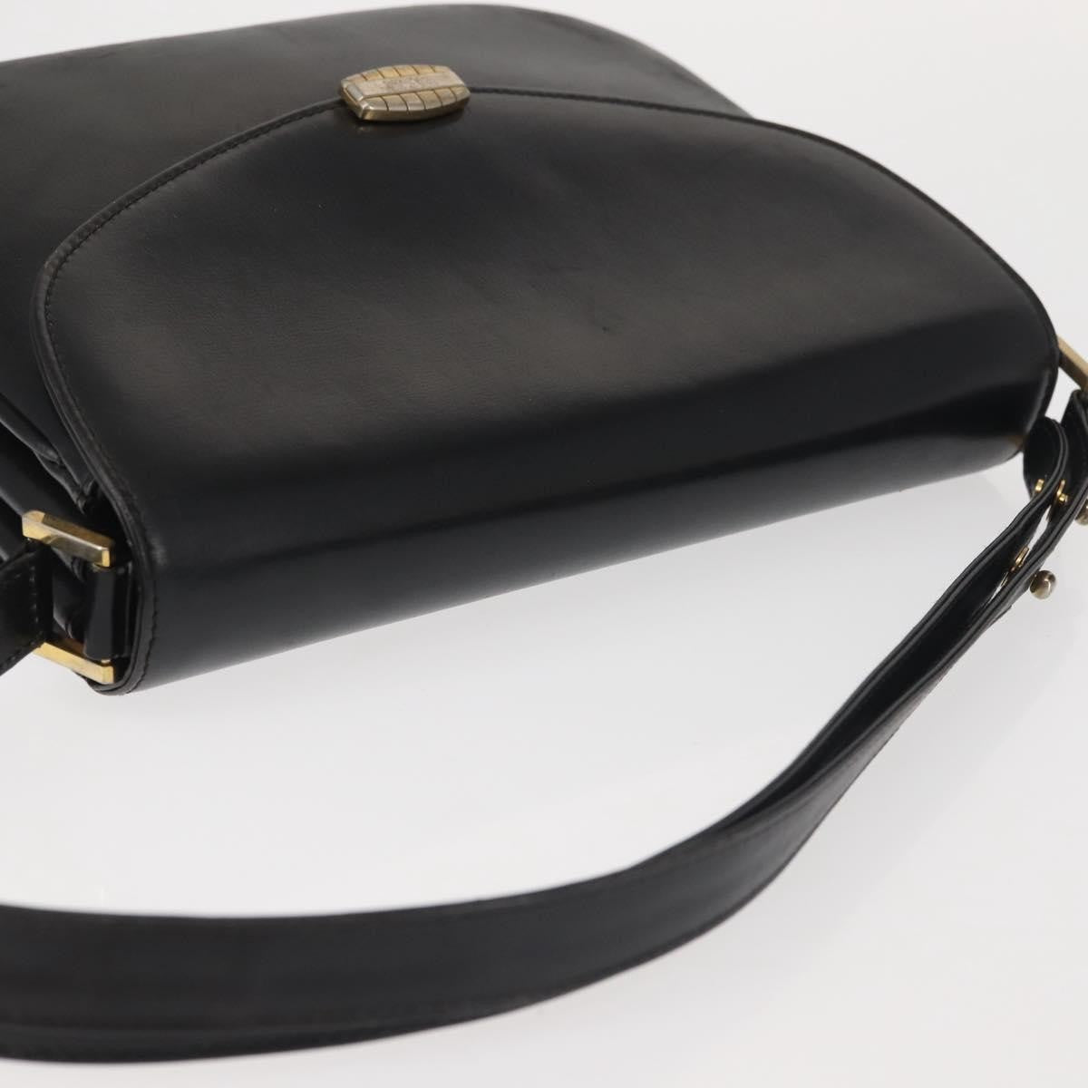 Bally Vintage Leather Black Leather Shoulder Bag Bag (Pre-Owned)