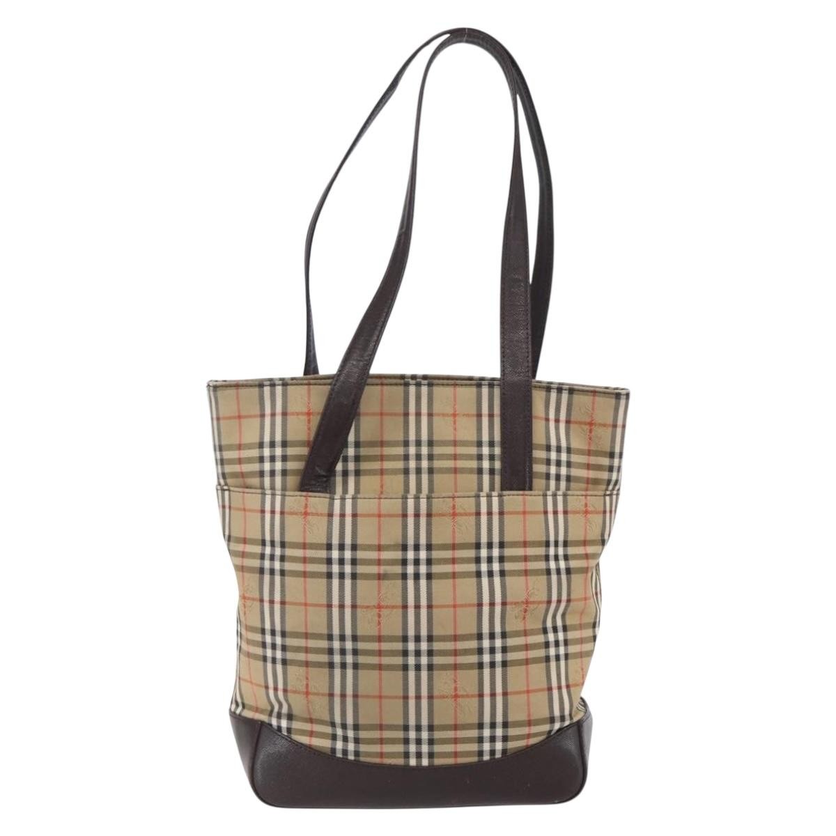 Burberry Vintage Canvas Beige Canvas Tote Bag Bag (Pre-Owned)