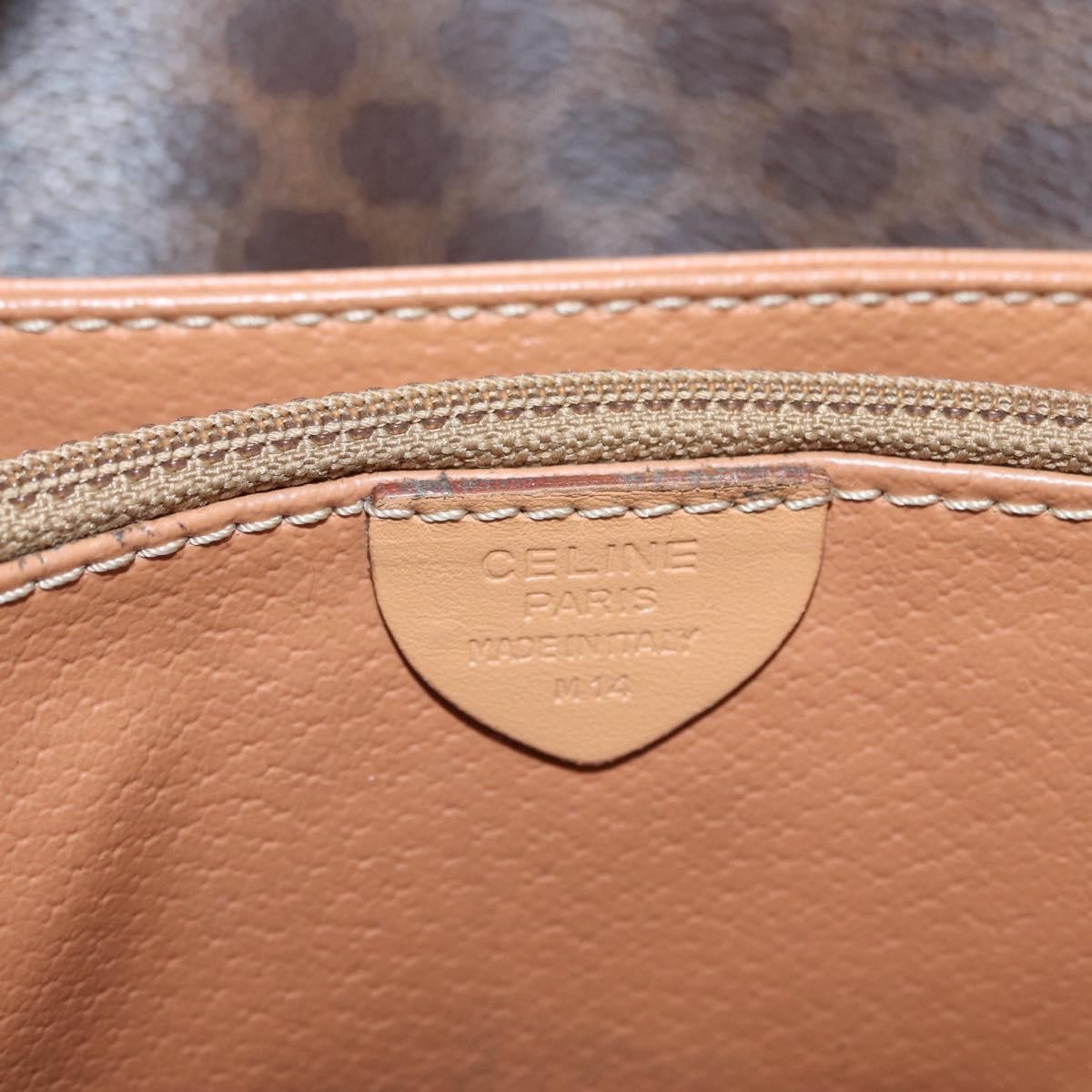 Celine Vintage Macadam Canvas And Leather Brown Canvas Shoulder Bag Bag (Pre-Owned)