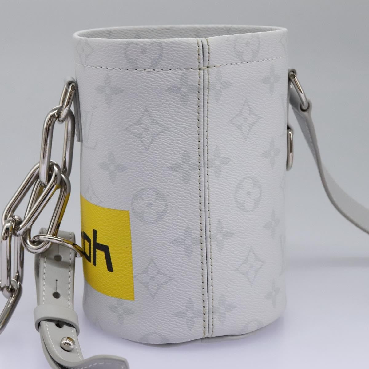 Louis Vuitton Chalk Nano Limited Edition Logo Story Monogram Canvas Gray Canvas Clutche & Pouche Bag (Pre-Owned)