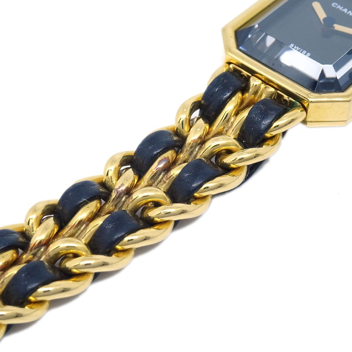 Chanel Premiere Rock Quartz Plated Metal And Leather Watch (Pre-Owned)