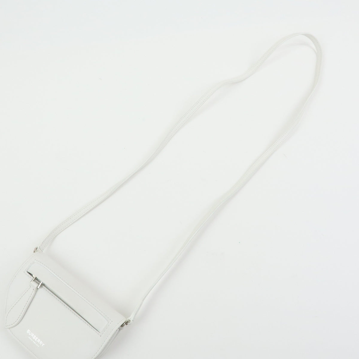Burberry Olympia Flap Leather White Leather Handbag (Pre-Owned)