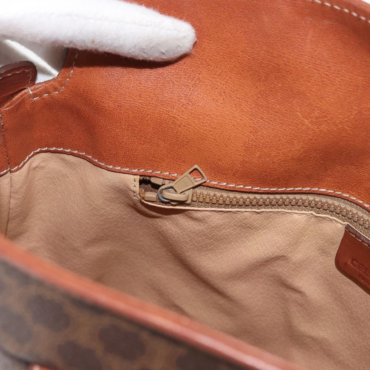 Celine Vintage Macadam Canvas And Leather Brown Canvas Shoulder Bag Bag (Pre-Owned)