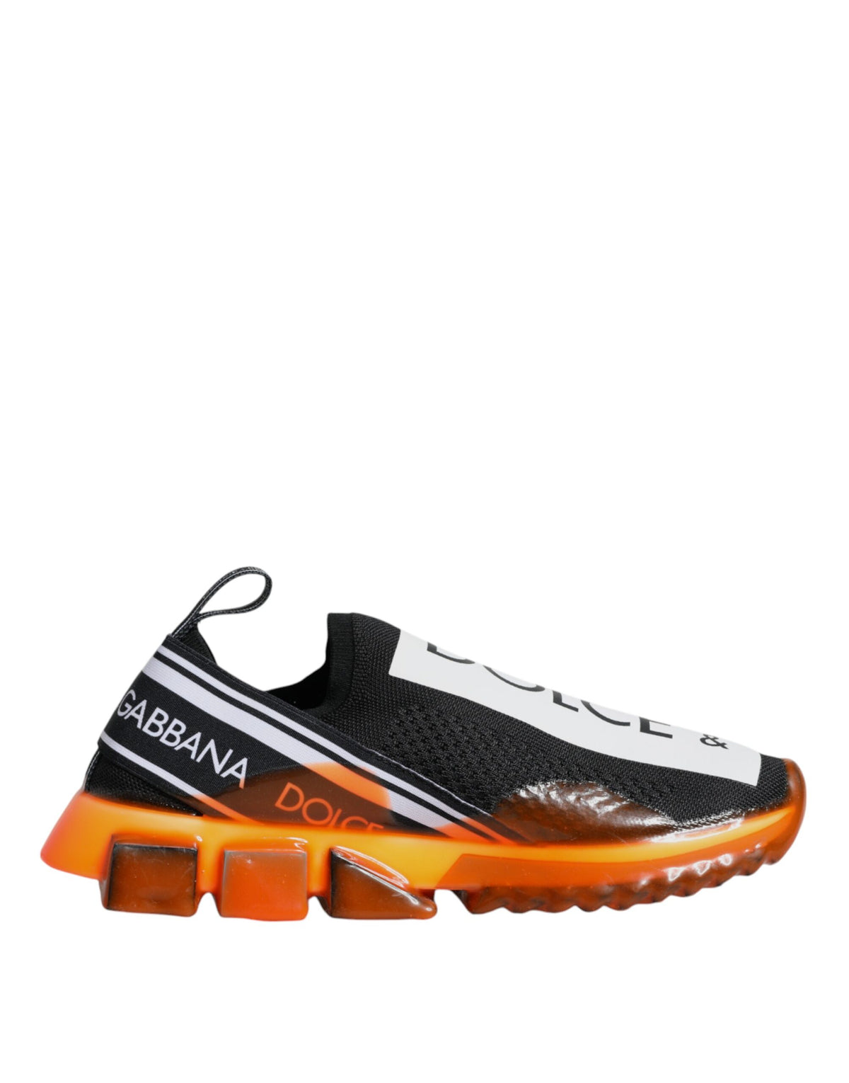 Dolce & Gabbana Black Orange Sorrento Slip On Sneakers Men's Shoes
