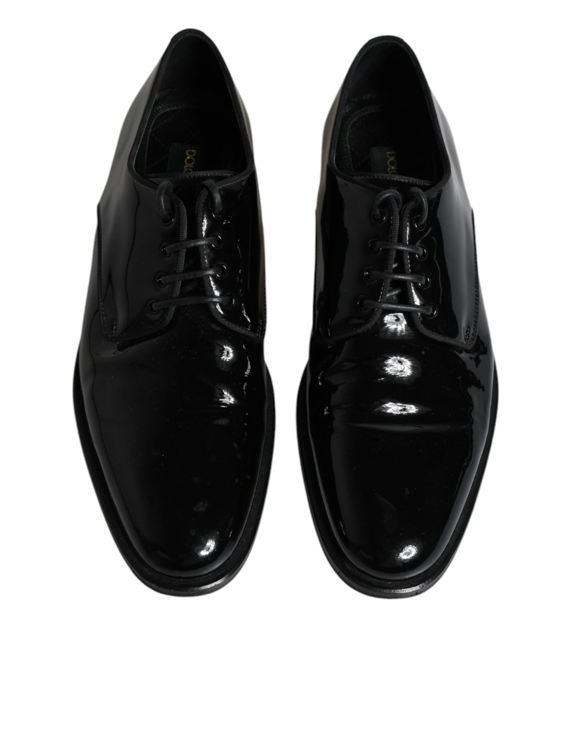 Dolce & Gabbana Black Leather Lace Up Men Derby Formal Men's Shoes (Pre-Owned)