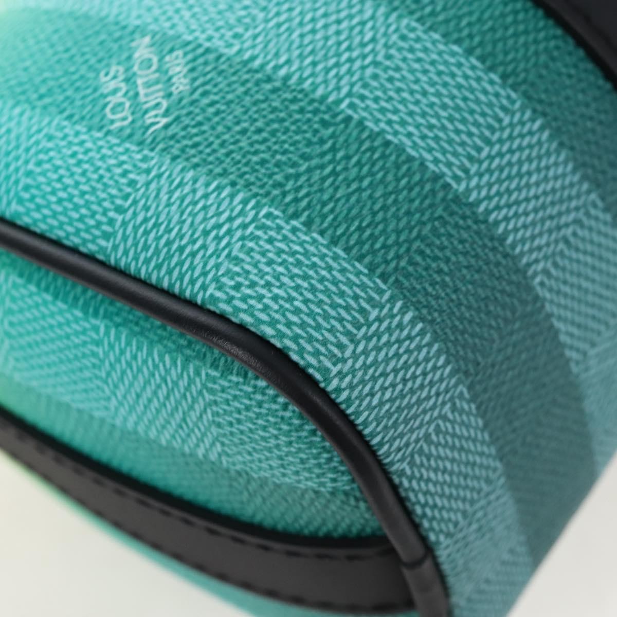 Louis Vuitton Keepall Bandouliere Limited Edition Gradient Damier Stripes Green Leather Travel Bag Bag (Pre-Owned)