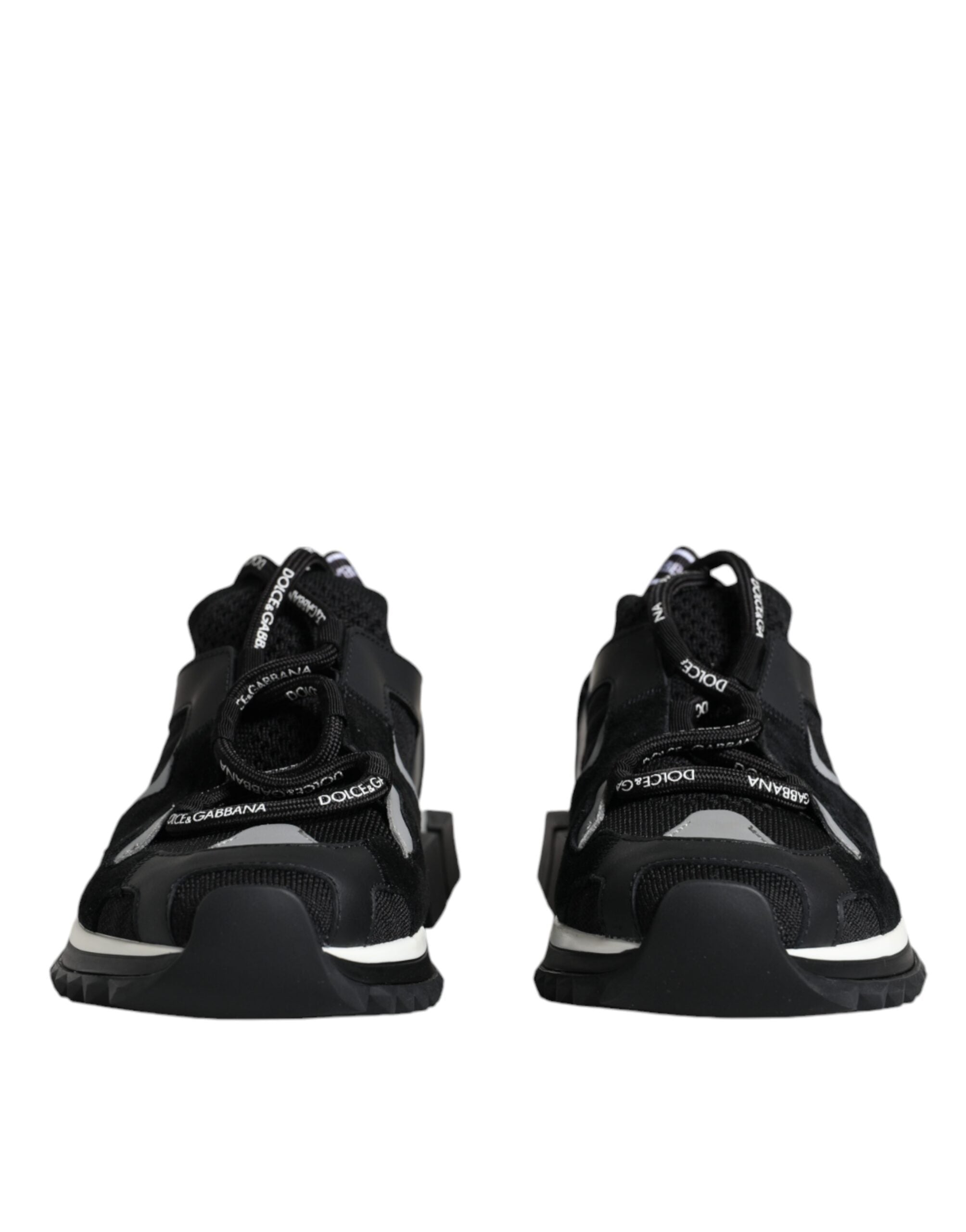 Dolce & Gabbana Black Mesh Sorrento Trekking Sneakers Women's Shoes