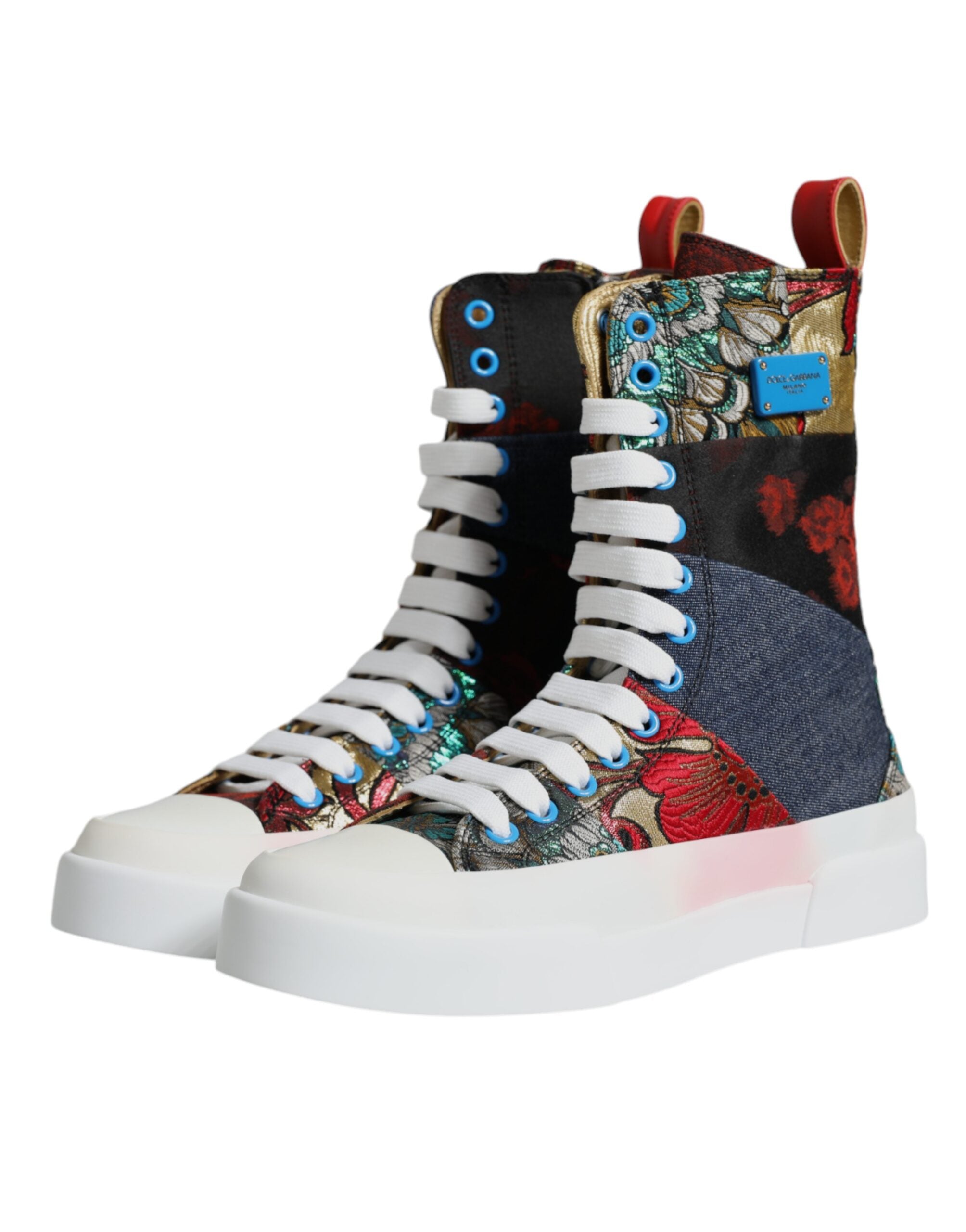 Dolce & Gabbana Multicolor Patchwork High Top Sneakers Women's Shoes (Pre-Owned)