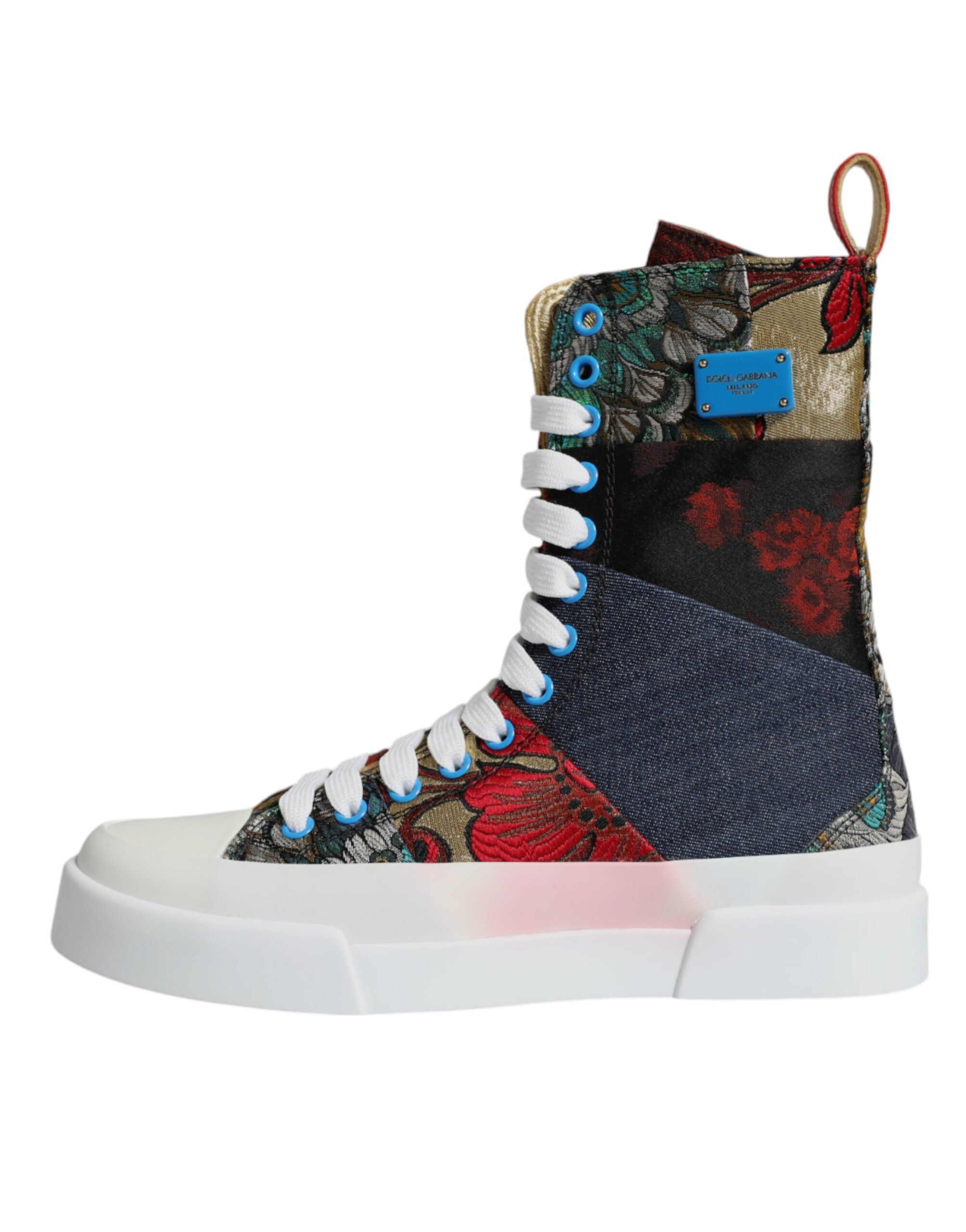 Dolce & Gabbana Multicolor Patchwork High Top Sneakers Women's Shoes (Pre-Owned)