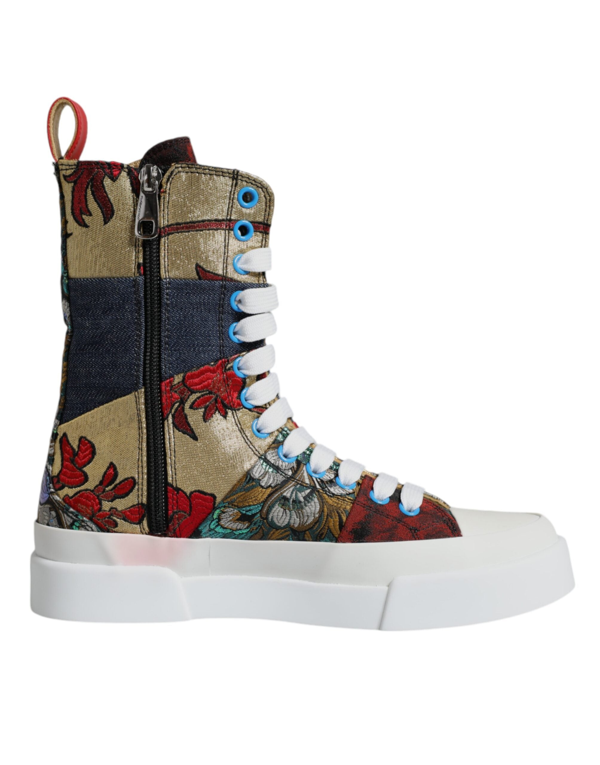 Dolce & Gabbana Multicolor Patchwork High Top Sneakers Women's Shoes (Pre-Owned)