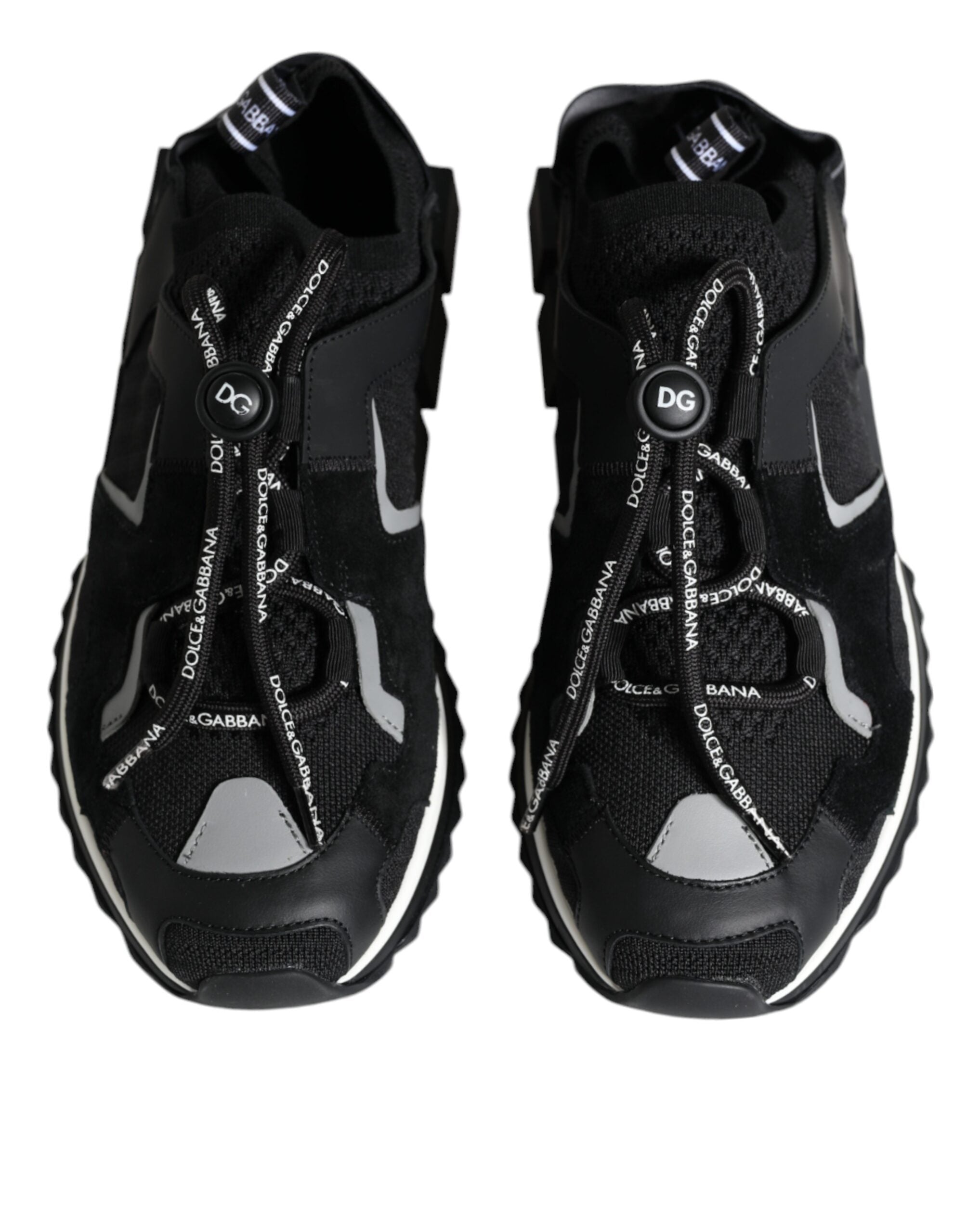 Dolce & Gabbana Black Mesh Sorrento Trekking Sneakers Women's Shoes